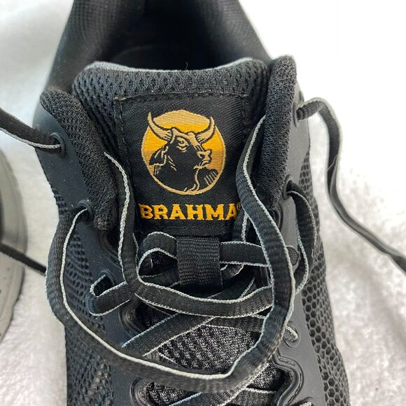 BRAHMA Steel Toe Safety Work Shoes Mens 7 Black Low Top Shoes Workwear - Picture 8 of 12